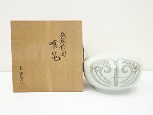 京焼　手塚玉堂造　色絵稲の図　喰籠（共箱）